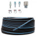 Kit 10 mts Mangueira 1/4 Conexões Pneumática Compressor 300 Psi