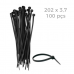 Abra&ccedil;adeira Plastica Preta 202 X 3,7 - 100 P&ccedil;s Frontec